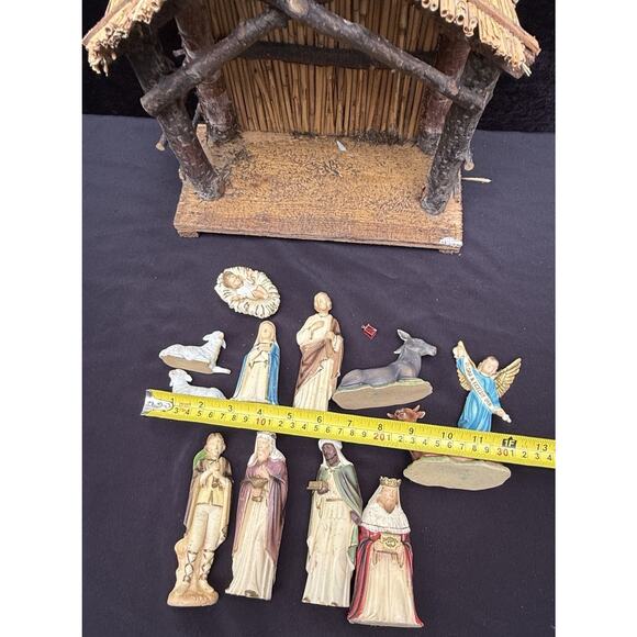 Vintage Similegno Christmas Nativity Scene stable resin plastic Hong Kong - Picture 9 of 16